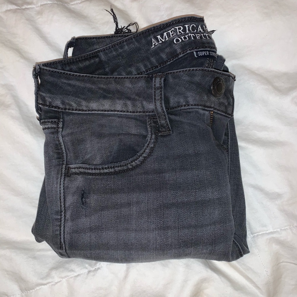 grey/black ripped skinny jeans